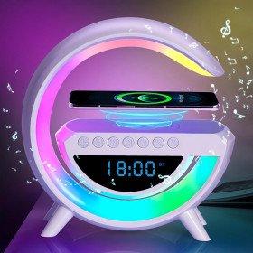 Réveil et Haut-parleur Bluetooth RGB intelligente type Big G Wireless Charger V3